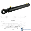 Hydraulikzylinder doppeltwirkend CJ2F-100/50/500 mit Gelenkaugen 45mm
