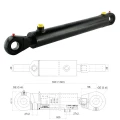 Hydraulikzylinder doppeltwirkend CJ2F-100/50/500 mit Gelenkaugen 45mm