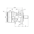 Hydraulikmotor BMRY 100 14,8kW 600 U/min, Drehmoment der Welle verstärkt auf 220 Nm