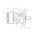 Hydraulikmotor BMRY 125 14,8kW 480 U/min, Drehmoment der Welle verstärkt auf 290 Nm