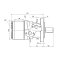 Hydraulikmotor BMRY 200 14kW 300 U/min, Drehmoment der Welle verstärkt auf 450 Nm