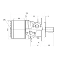 Hydraulikmotor BMRY 315 9,6kW 195 U/min, Drehmoment der Welle verstärkt auf 470 Nm