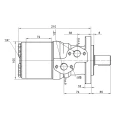 Hydraulikmotor BMRY 400 8,4kW 150 U/min, Drehmoment der Welle verstärkt auf 570 Nm