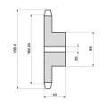 Kettenrad Einfach mit 30 Zähnen, 3/4", für Kette 12 B-1