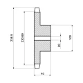 Kettenrad Einfach mit 38 Zähnen, 3/4", für Kette 12 B-1