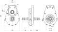 Zapfwellengetriebe mit stummel und Hydraulikpumpe 20 ccm, Größe 2,, leistung von 40L/min. Zusätzlicher Zapfwellenstummel im Set enthalten