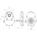 Zapfwellengetriebe mit stummel und Hydraulikpumpe 26ccm, Größe 2, leistung von 53L/min