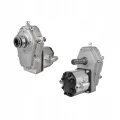 Zapfwellengetriebe mit Hydraulikpumpe 46ccm, Größe 3, Leistung von 94L/min. Zusätzlicher Zapfwellenstummel im Set enthalten