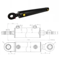 Hydraulikzylinder doppeltwirkend CJ2F-80/40/525 mit Gelenkaugen 35mm