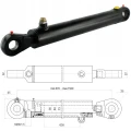Hydraulikzylinder einfachwirkend CJF-63/36/630 mit Gelenkaugen 25mm