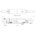 Hydraulikzylinder einfachwirkend CJF-50/28/500 mit Gelenkaugen 25mm