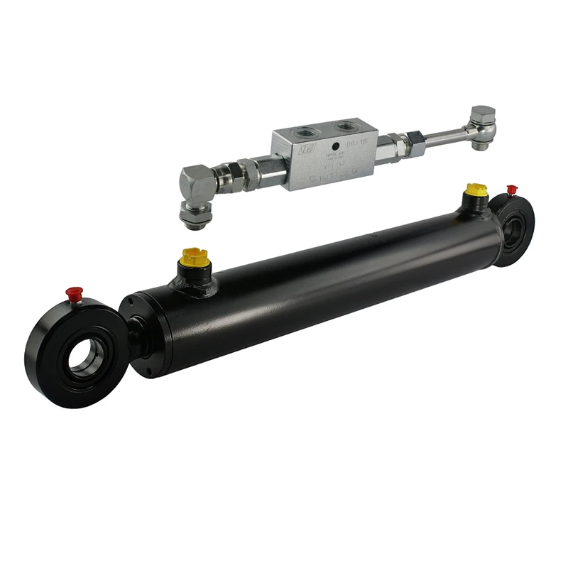 Hydraulikzylinder doppeltwirkend CJ2F-50/28/200 mit Gelenkaugen 30mm + Sperrventil