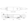 Hydraulikzylinder doppeltwirkend CJ2F-63/36/160 mit Gelenkaugen 35mm + Sperrventil