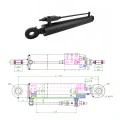 Hydraulikzylinder doppeltwirkend CJ2F-80/45/510 mit Gelenkaugen 35mm + Sperrventil