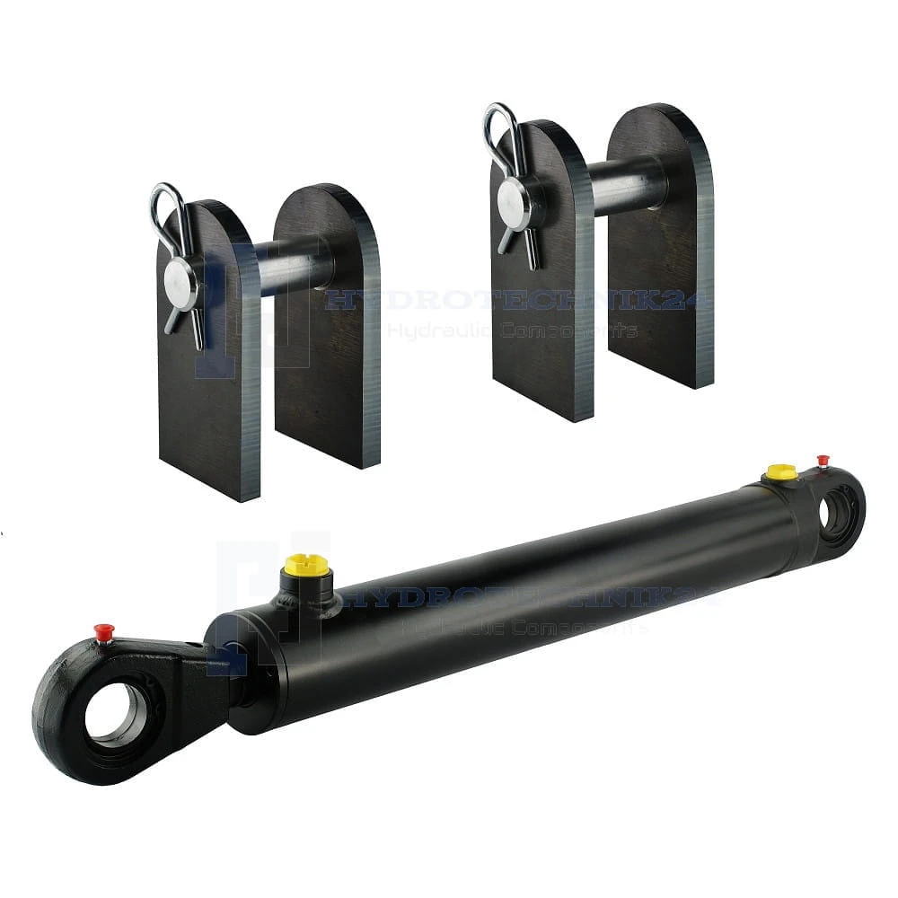 Hydraulikzylinder doppeltwirkend CJ2F-80/45/250 mit Gelenkaugen 40mm + Befestigung