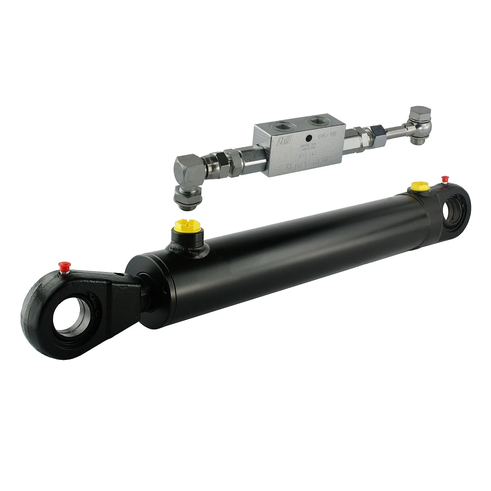 Hydraulikzylinder doppeltwirkend CJ2F-50/28/900 mit Gelenkaugen 25mm + Sperrventil