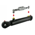 Hydraulikzylinder doppeltwirkend CJ2F-50/28/140 mit Gelenkaugen 25mm + Sperrventil