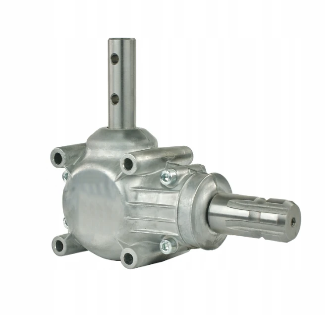 Winkelgetriebe in einem Aluminiumgehäuse für den Düngerstreuer. Übersetzungsverhältnis 1:1 Zapfwellenleistung