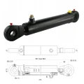 Hydraulikzylinder einfachwirkend CJF-50/28/350 mit Gelenkaugen 25mm