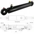 Hydraulikzylinder einfachwirkend CJF-50/28/200 mit Gelenkaugen 30mm