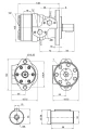 Hydraulikmotor Orbitmotoren Typ BMR Schluckvolumen 80 cm3/Umdr Max. Drehzahl 750 U/min, Welle 32 mm + Halteplatte 90°