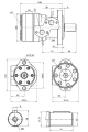 Hydraulikmotor Orbitmotoren Typ BMR Schluckvolumen 250 cm3/Umdr Max. Drehzahl 240 U/min + Halteplatte + Buchse