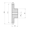 Kettenrad Einfach mit 35 Zähnen, 5/8", für Kette 10 B-1