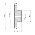 Kettenrad Einfach mit 28 Zähnen, 3/4", für Kette 12 B-1