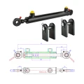 Hydraulikzylinder doppeltwirkend CJ2F 25/16/250 mit Gelenkaugen 15mm + Befestigung