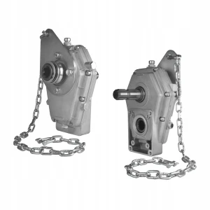 Zapfwellengetriebe mit Zapfwellenstummel und eine Schiebemuffe für Pumpen BG2 und BG3  übersetzungsverhältnis - 1:3,8, 20 kW. Im Set mit Befestigungsplatte mit Kette