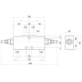 Hydraulik Ventil doppeltes overcentre VBCD DE-A Innengewinde: 1/4" Durchfluß: 25L/min Max. Betriebsdruck: 350bar
