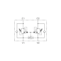 Hydraulisch sperrblock (Überlastsperrventil) doppelwirkend counterbalance VBCD Innengewinde: 3/4" Durchfluß: 120L/min Max. Betriebsdruck: 350bar