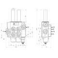Handsteuerventil 40L/min 2-Fach 2xDW + Joystick ohne Knopf + 2x Bowdenzüge - HT24