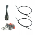 Handsteuerventil 40L/min 2-Fach 2xDW + Joystick ohne Knopf + 2x Bowdenzüge - HT24