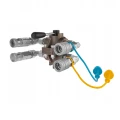Durchflussverteiler, Hydraulisches Umschaltkugelhahn 6/2 Wege normalerweise geschlossene + 2xKupplungsdose + Kupplungsdose Flat-face + 2x Gerade Einschraubverschraubung