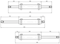 Servolenkung Hydraulischer Zylinder. Hub 2x80 mm. Quer montiert