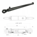 Hydraulikzylinder doppeltwirkend CJ2F-50/28/1250 mit Gelenkaugen 30 mm