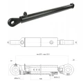 Hydraulikzylinder doppeltwirkend CJ2F-50/28/640 mit Gelenkaugen 30 mm
