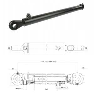 Hydraulikzylinder doppeltwirkend CJ2F-50/28/640 mit Gelenkaugen 30 mm   