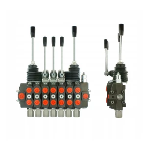 Handsteuerventil für Forstmaschinen 90L, 7-fach doppeltwirkend, 3x Hebel 2x Kreuzhebel ohne Knöpfe