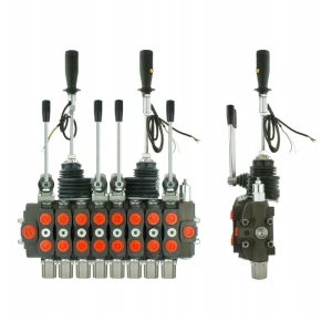 Handsteuerventil für Forstmaschinen 90L, 8-fach doppeltwirkend, 4x Hebel 2x Kreuzhebel mit Knöpfe: 3/1