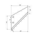 Scharblatt links für Stoppelaggregate. Länge: 240 mm