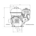 Verbrennungsmotor Honda GX160 UT2SX40H mit Hydraulikpumpe BG1 3,80 ccm, 13,7 L/MIN