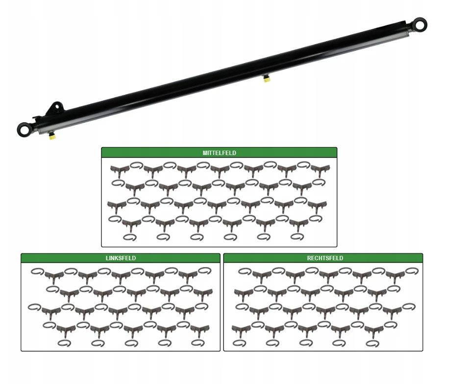 Set zu Wiesenschleppe Hydraulisch ausklappbar. Breite 4 m, Anzahl der Reihen 4