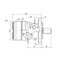 Kratzbodengetriebe typ PMS(C) 25-40-5,5-0.036, übersetzung: 27,7:1 mit Hydraulikmotor BMR 80