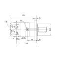 Kratzbodengetriebe typ PMS(A) 32-50-11-0.028, übersetzung: 35,7:1 mit Hydraulikmotor SMS 125