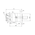 Kratzbodengetriebe typ PMS(B) 32-55-11-0.08, übersetzung: 12,5:1 mit Hydraulikmotor SMS 100