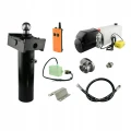 Hydraulik für Kippanhänger, Hydraulikaggregat 12V mit Funkfernbedienung + Teleskopzylinder Hub 520. Tragkraft bis zu 5 Tonnen