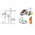 Hydraulik für Kippanhänger, Hydraulikaggregat 12V mit Funkfernbedienung + Teleskopzylinder Hub 750. Tragkraft bis zu 8 Tonnen