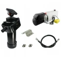Hydraulik für Kippanhänger, Hydraulikaggregat 12V + Teleskopzylinder mit Kardanring Hub 1300. Tragkraft bis zu 8 Tonnen
